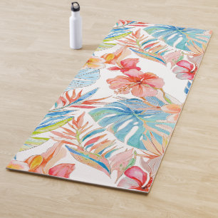 PixDezines Vintage Lush H2 Hawaii Floral Foliage Yoga Mat