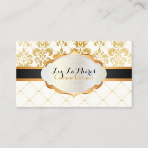 PixDezines vintage lys damask Business Card