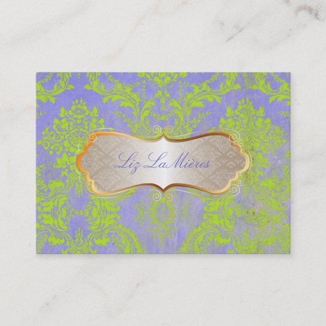 PixDezines vintage natasha damask Business Card (Front)