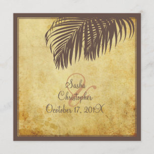 PixDezines vintage palm fronds/faux parchment Invitation