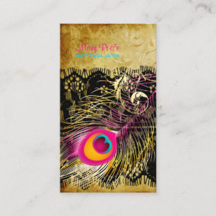 PixDezines vintage peacock+filigree swirls Business Card