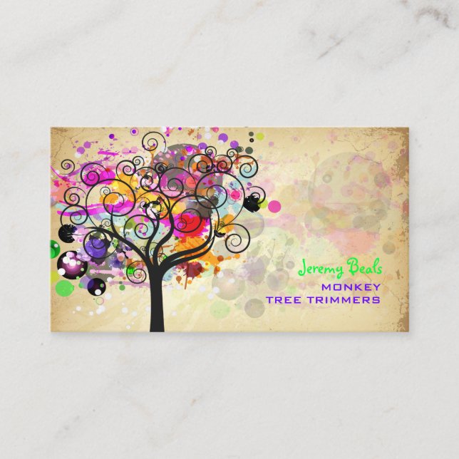 PixDezines Vintage/pink Grunge Tree Trimmers ♥♥♥ Business Card (Front)