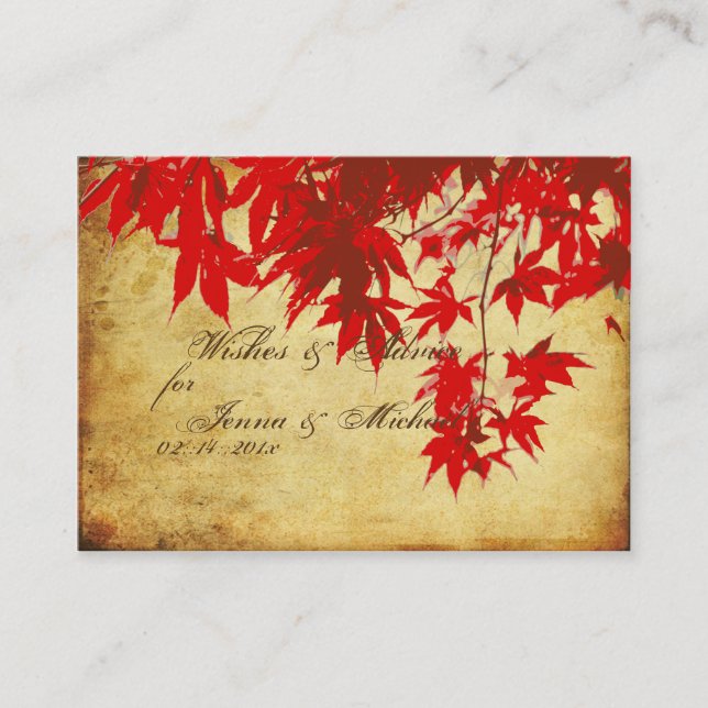 PixDezines Vintage Red Maple, Advice Cards (Front)