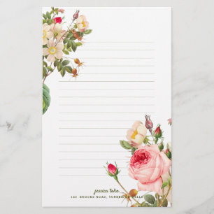 PixDezines Vintage Roses/Botanical Art Stationery