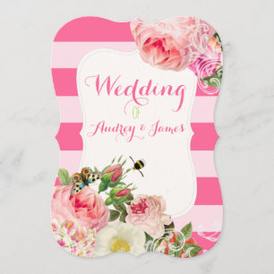 PixDezines vintage roses/peonies/primrose Invitation
