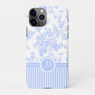 PixDezines Vintage Roses Toile Cornflower Blue  iP iPhone 11Pro Case