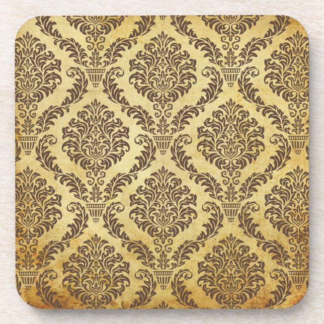 PixDezines vintage Rosette Damask Coaster (Front)