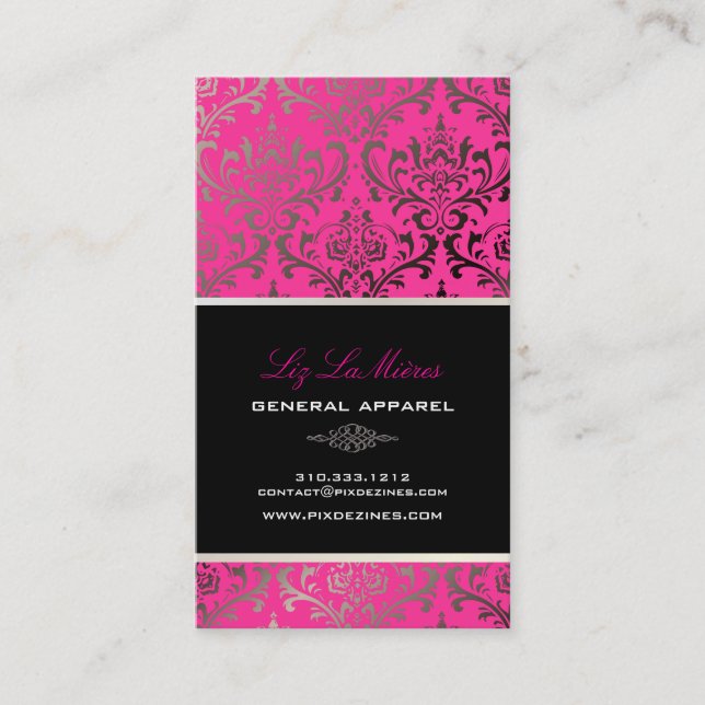 PixDezines vintage rossi damask/diy background Business Card (Front)