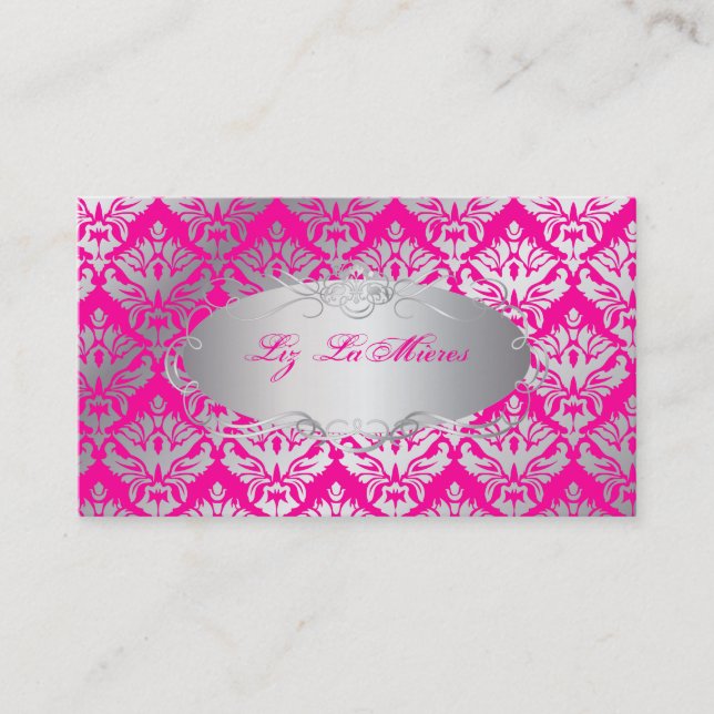 PixDezines vintage sabine damask Business Card (Front)