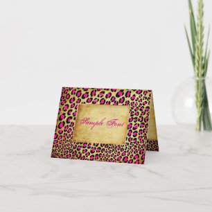 PixDezines vintage safari/leopard/DIY fonts+colour Thank You Card