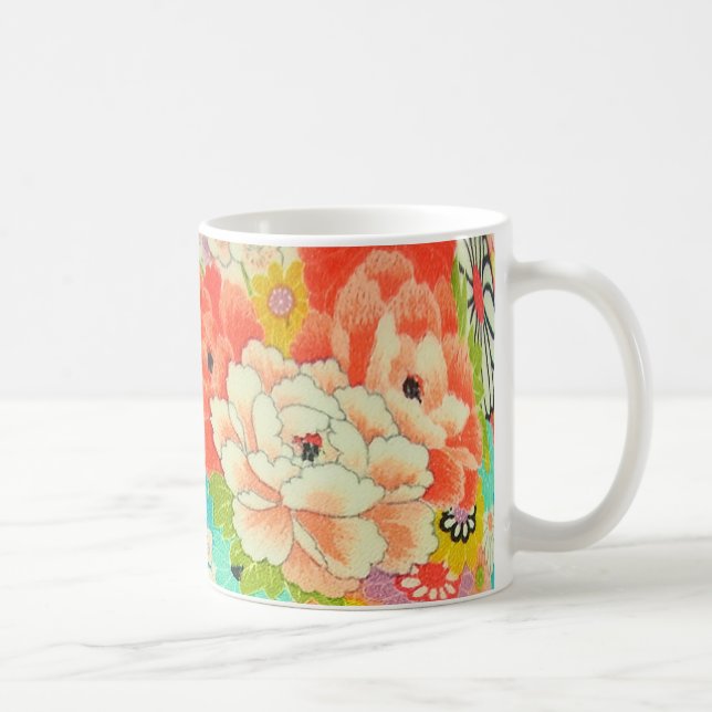 PixDezines Vintage Shirimen Kimono Coffee Mug (Right)