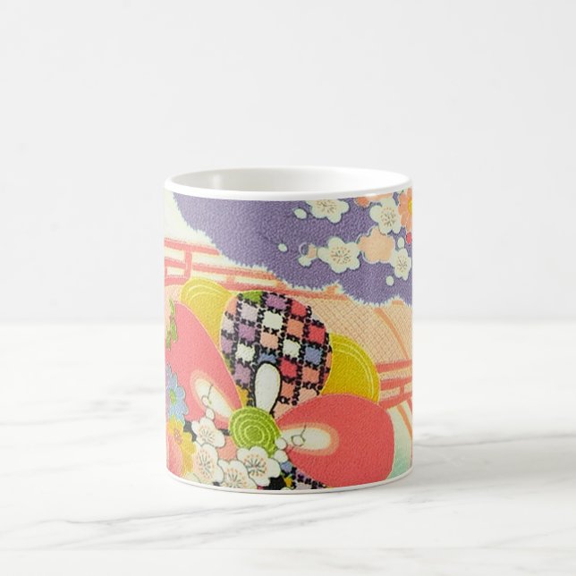 PixDezines Vintage Shirimen Kimono Coffee Mug (Center)