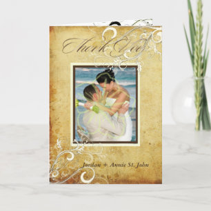 PixDezines Vintage Swirls/Wedding Thank You Card