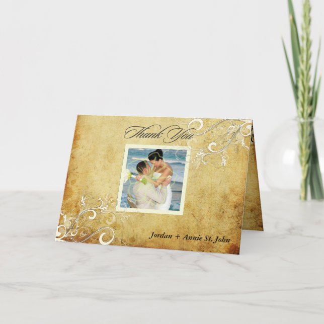 PixDezines Vintage Swirls/Wedding Thank You Card (Front)