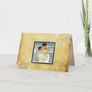 PixDezines Vintage Swirls/Wedding Thank You Card