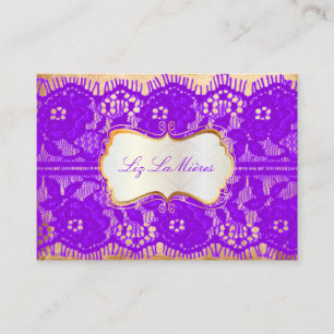 PixDezines VINTAGE VIOLET PURPLE LACE Business Card