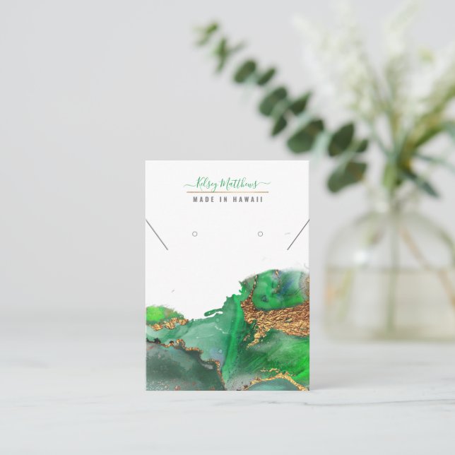 PixDezines Watercolor Abstract Galaxy Jewellery Business Card (Standing Front)