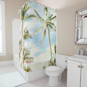PixDezines Watercolor Affects/Hawaii/Beach Shower Curtain