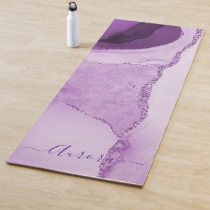 PixDezines Watercolor Agate, Purple Yoga Mat