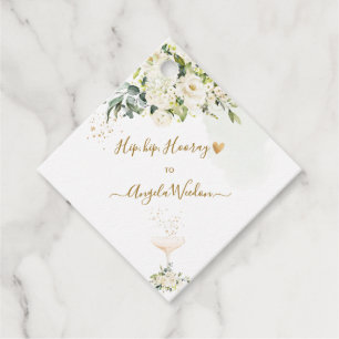 PixDezines Watercolor Alabaster Rose Favour Tags