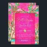 PixDezines Watercolor Beach Bat Mitzvah, Hot Pink Invitation<br><div class="desc">PixDezines vintage style hawaiian beach Bat Mitzvah. Palm trees swaying with Waikoloa Breeze at Mauna Lani Bay. Our dynamic design allows you to edit all elements. Click "customise" button to edit images, change tone, rotate and add text / monogram. PixDezines Bat Mitzvah, floral watercolor midsummer garden roses in peach, cream,...</div>