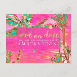 PixDezines Watercolor Beach Save Date Photo Announcement Postcard