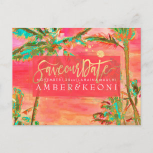 PixDezines Watercolor Beach Save Date Photo Announcement Postcard