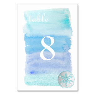 PixDezines Watercolor /Beach Table No. Table Number