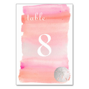 PixDezines Watercolor /Beach Table No. Table Number