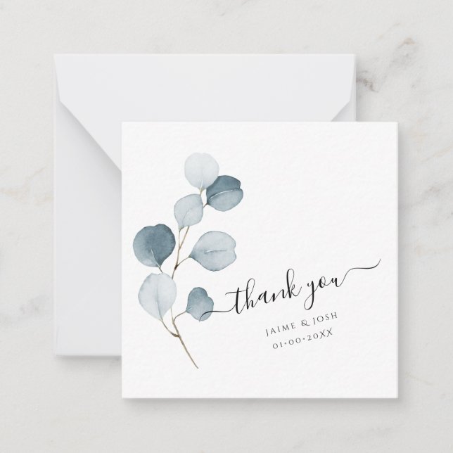PixDezines Watercolor Blue Gum Eucalyptus Branch Card (Front)