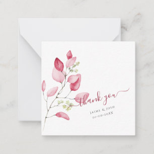PixDezines Watercolor Blush Pink Gum Eucalyptus Card