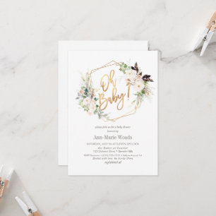 PixDezines Watercolor Blush Roses Baby Shower Invitation