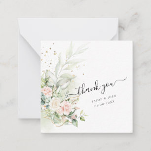 PixDezines Watercolor Blush Roses Eucalyptus Card