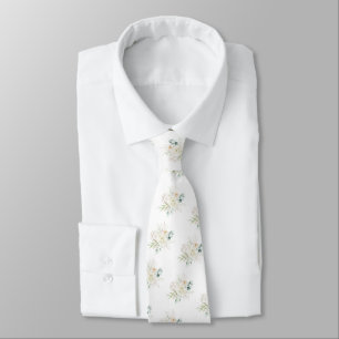 PixDezines Watercolor Cream Roses  Tie