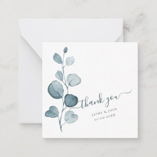 PixDezines Watercolor Dusty Blue Eucalyptus Note Card