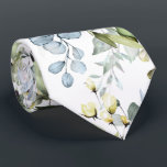 PixDezines Watercolor Dusty Blue Gum Foliage Tie<br><div class="desc">PixDezines floral and foliage in watercolor neck tie,    Dusty blue gum foliage.  DIY background color.

 Copyright © 2011-2020 PixDezines™.</div>