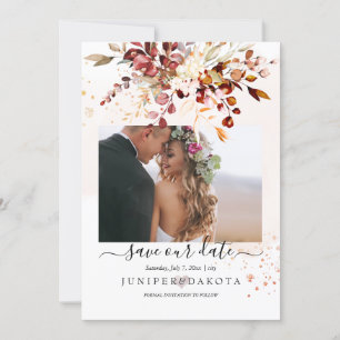 PixDezines Watercolor Fall Foliage Gum Eucalyptus  Invitation