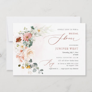 PixDezines Watercolor Fall Garden Flowers Bridal  Save The Date