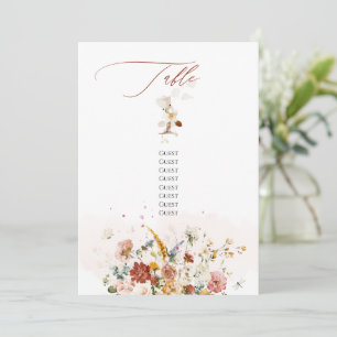 PixDezines Watercolor Fall Garden Flowers Table 1 Invitation