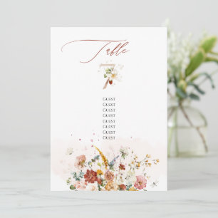 PixDezines Watercolor Fall Garden Flowers Table 7 Invitation