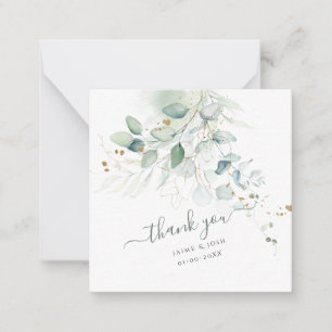 PixDezines Watercolor Faux Gold Eucalyptus Card