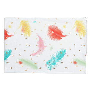 PixDezines Watercolor Feather/DIY background Pillowcase