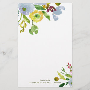 PixDezines Watercolor Floral/DIY background Stationery