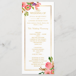 PixDezines Watercolor Floral Wedding Program