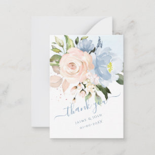 PixDezines Watercolor Flowers Blush Dusty Blue  Card