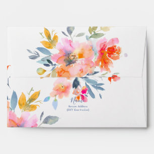 PixDezines Watercolor Flowers, Garden Roses Envelope