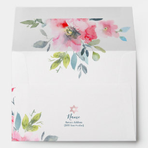 PixDezines Watercolor Flowers, Garden Roses Envelope
