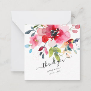 PixDezines Watercolor Flowers Ombre Red Roses Card