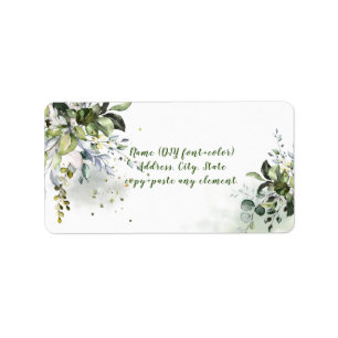 PixDezines Watercolor Greenery Blue Gum Eucalyptus Label