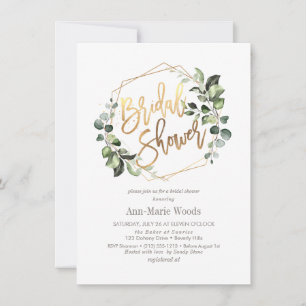 PixDezines Watercolor Greenery Bridal Shower Invitation